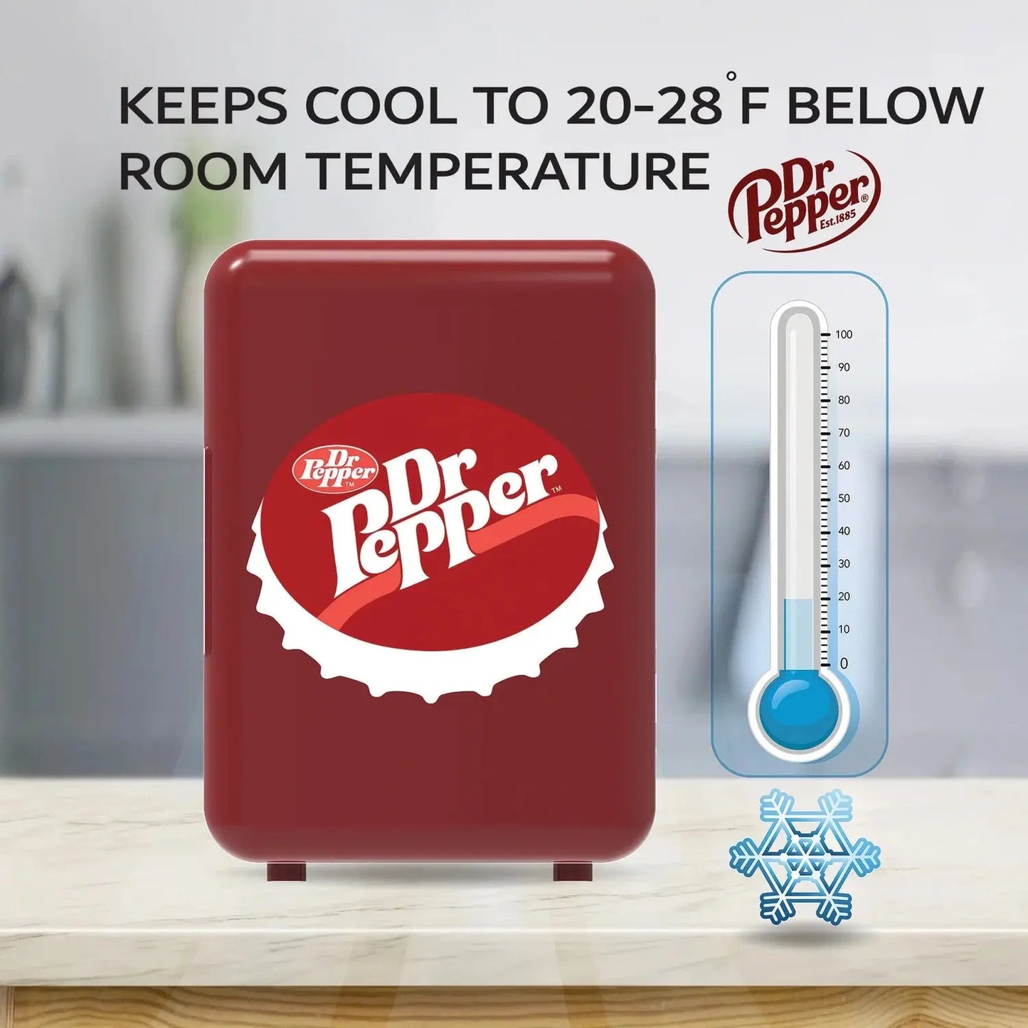 Dr. Pepper 6-Can Portable Mini Fridge, MIS153DRP, Red | Fridge.com