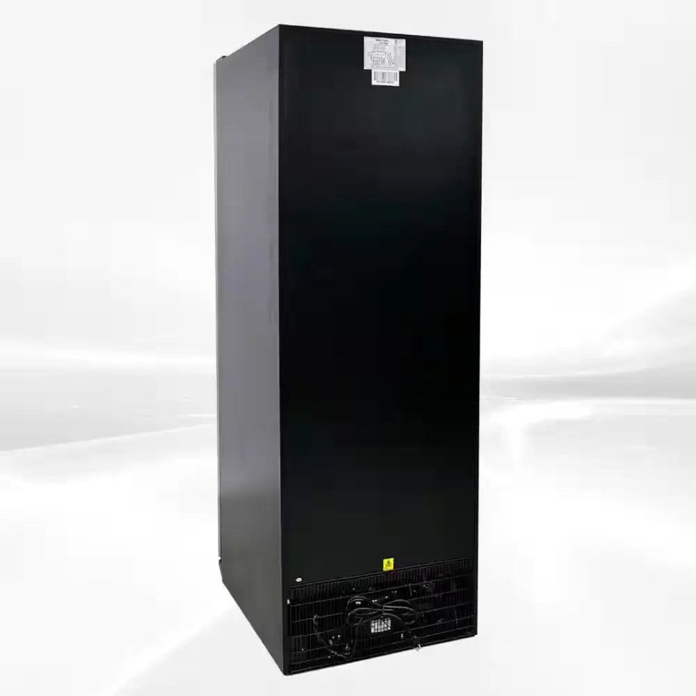 Dual Temperature Zone 23.5 In. W 168-Bottle Glass Door Free Standing Wine Cooler in Black with Wood Shelves | Fridge.com