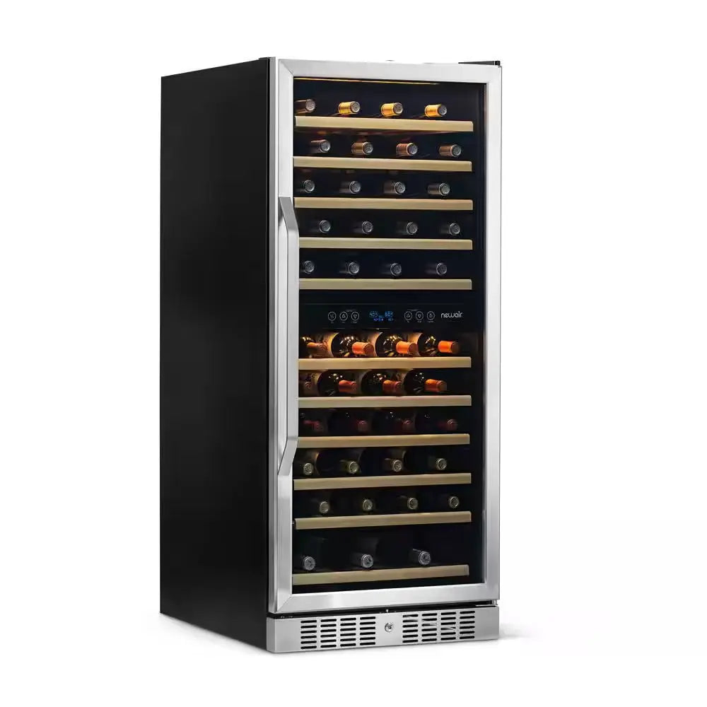 Dual Zone 116-Bottle Built-In Wine Cooler Fridge with Smooth Rolling Shelves and Quiet Operation - Stainless Steel | Fridge.com