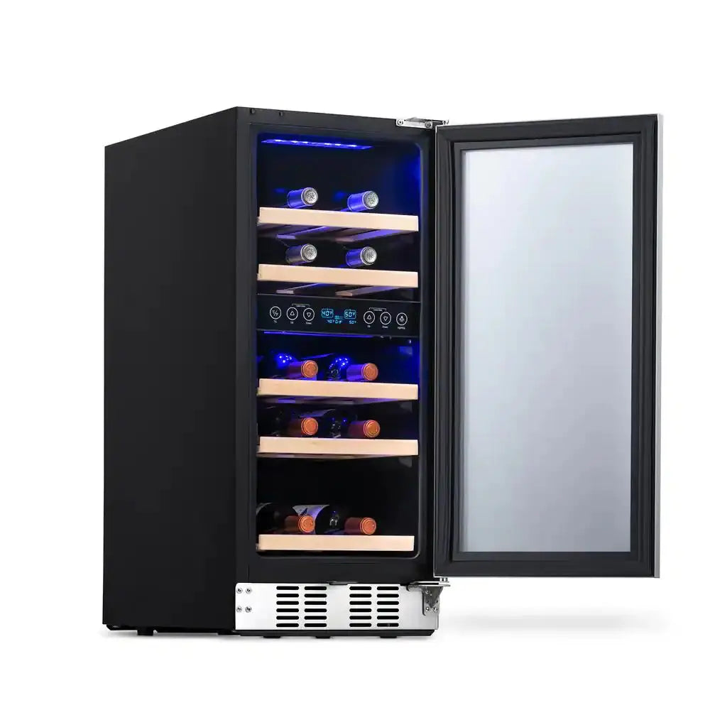 Dual Zone 15 In. 29-Bottle Built-In Wine Cooler Fridge with Recessed Kickplate and Quiet Operation in Stainless Steel | Fridge.com