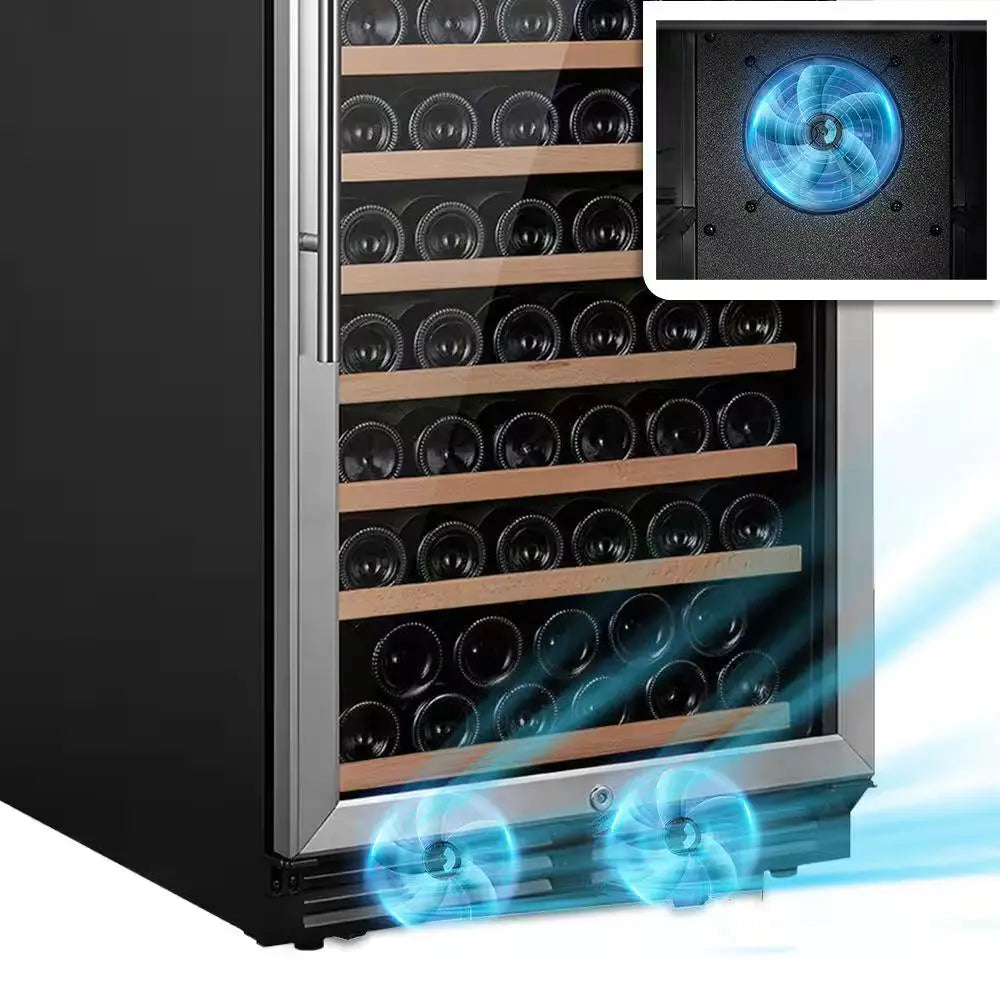 Dual Zone 152-Bottle Capacity Built-In Wine Cooler Cellar Cooling Unit in Black with Digital Temperature Control Screen | Fridge.com