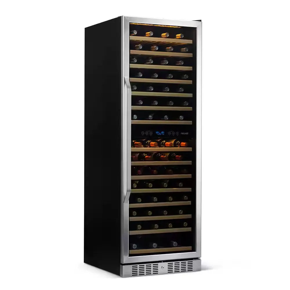 Dual Zone 160-Bottle Built-In Wine Cooler Fridge with Smooth Rolling Shelves and Quiet Operation - Stainless Steel | Fridge.com