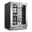 Dual Zone 24 In. Built-In 20-Bottle and 88-Can Beverage and Wine Cooler Fridge with French Doors, Stainless Steel | Fridge.com