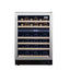 Dual Zone 24 In. Built-In 27-Bottle Wine and 60-Can Beverage Cooler in Stainless Steel | Fridge.com