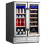 Dual Zone 24 In.18-Bottle Wine and 88-Can Built-In and Freestanding Beverage Cooler, Stainless Steel | Fridge.com