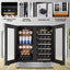 Dual Zone 30 In. Built-In 30-Wine Bottles and 100-Can with French Door Beverage and Wine Cooler, Stainless Steel | Fridge.com