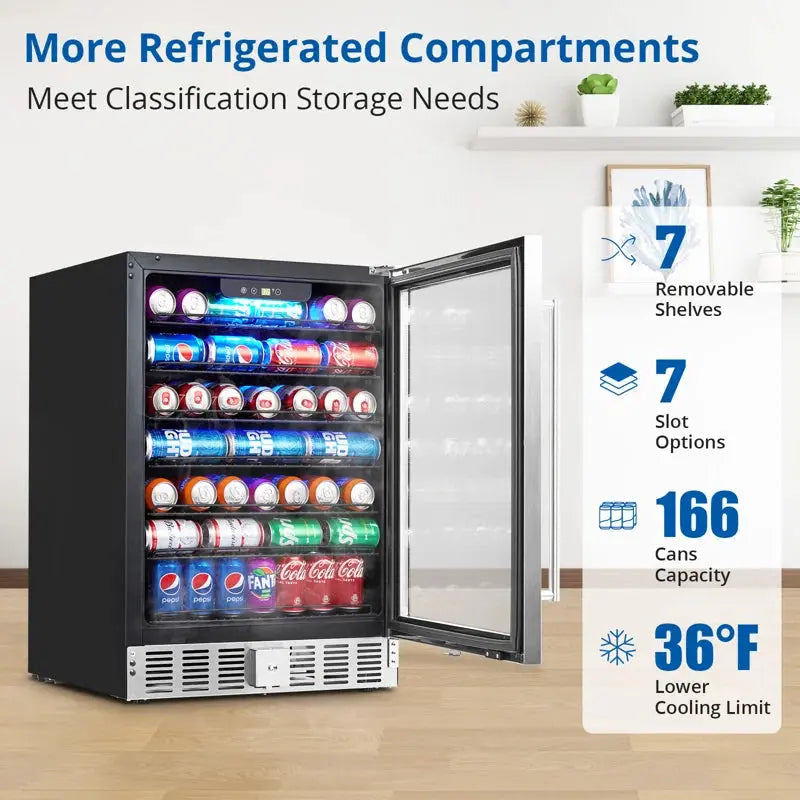 Dundee Deco 166 Cans (12 Oz.) 5.1 Cubic Feet Beverage Refrigerator | Fridge.com