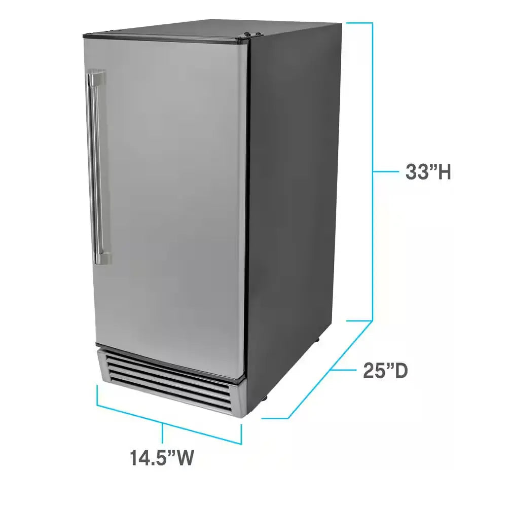 ELITE Built-In or Freestanding 49 Pound per Day Ice Maker, 15In., in Stainless Steel | Fridge.com