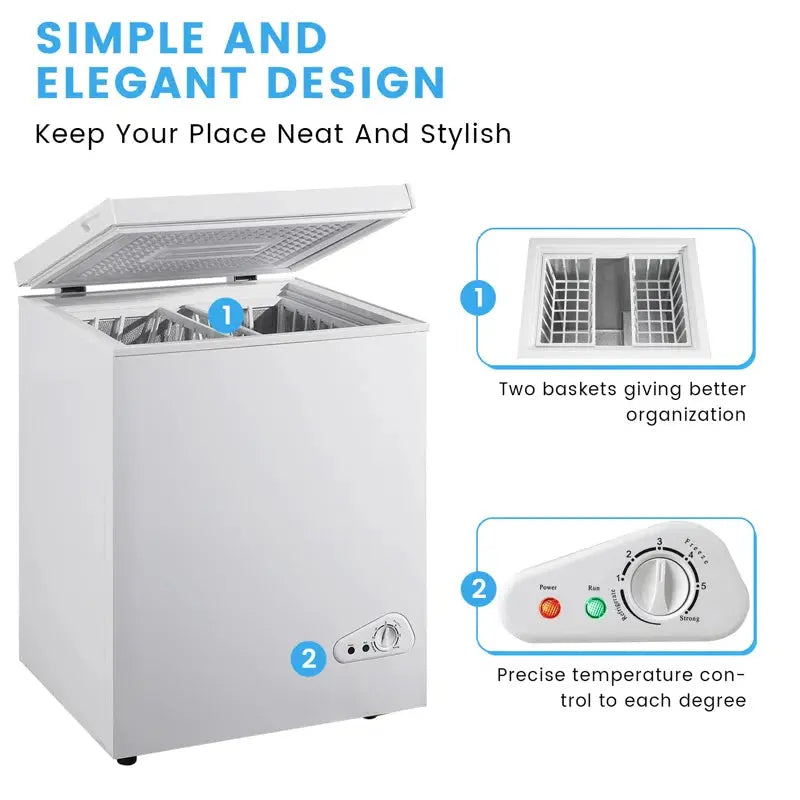 Edendirect 2.8 Cu. Ft. Garage Ready Chest Freezer with Adjustable Temperature Controls | Fridge.com