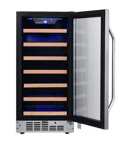 Edgestar 15'' 30 Bottle Single Zone Built-In Wine Refrigerator | Fridge.com