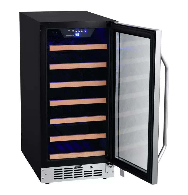 Edgestar 15'' 30 Bottle Single Zone Built-In Wine Refrigerator | Fridge.com