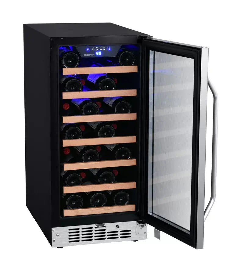 Edgestar 15'' 30 Bottle Single Zone Built-In Wine Refrigerator | Fridge.com