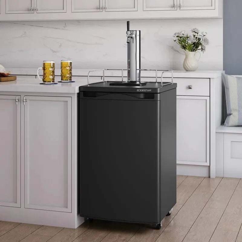 Edgestar 4.9 Cubic Feet Single Tap Freestanding Kegerator with Adjustable Temperature | Fridge.com