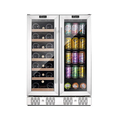 Empava 23.4'' 20 Bottle and 78 Can Dual Zone Wine & Beverage Refrigerator | Fridge.com