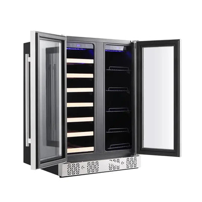 Empava 23.4'' 20 Bottle and 78 Can Dual Zone Wine & Beverage Refrigerator | Fridge.com