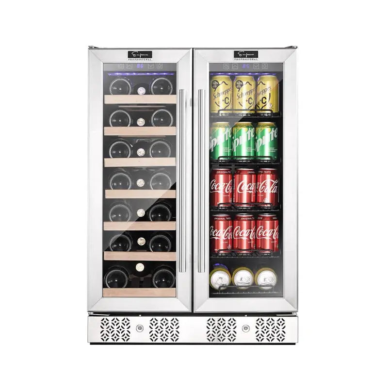 Empava 23.4'' 20 Bottle and 78 Can Dual Zone Wine & Beverage Refrigerator | Fridge.com