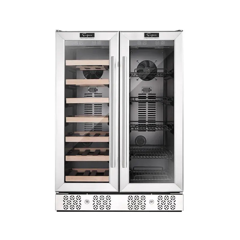 Empava 23.4'' 20 Bottle and 78 Can Dual Zone Wine & Beverage Refrigerator | Fridge.com