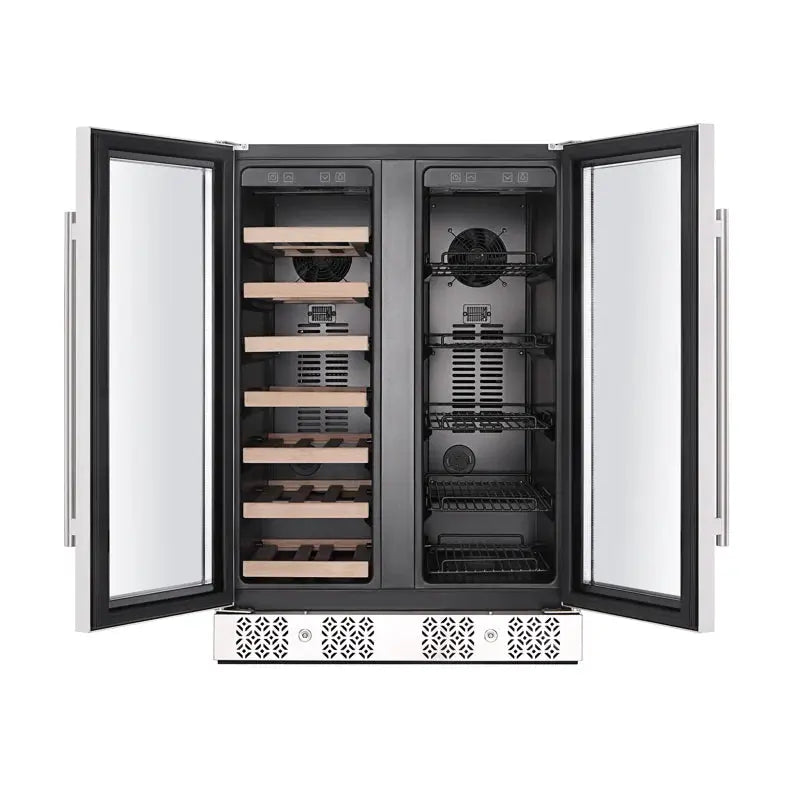 Empava 23.4'' 20 Bottle and 78 Can Dual Zone Wine & Beverage Refrigerator | Fridge.com