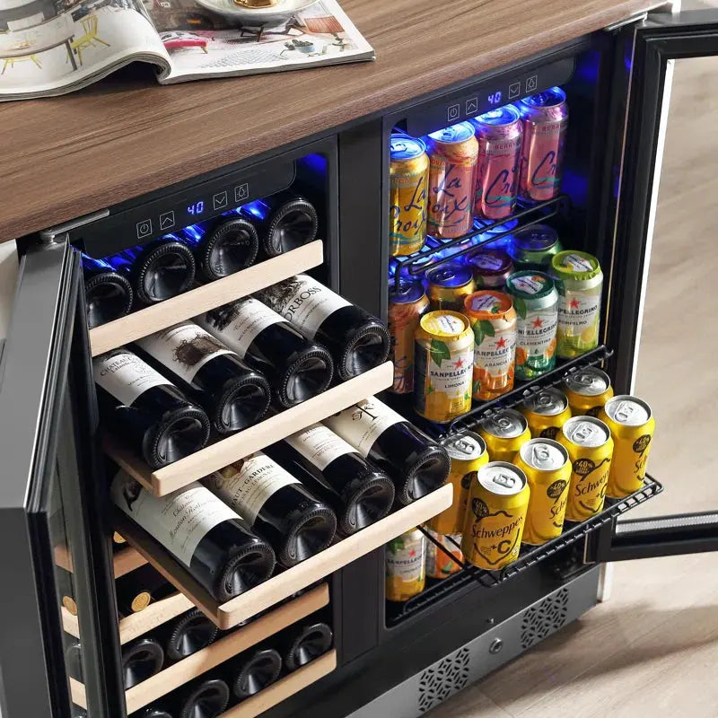 Empava 29.8'' 33 Bottle and 96 Can Dual Zone Freestanding Wine & Beverage Refrigerator | Fridge.com