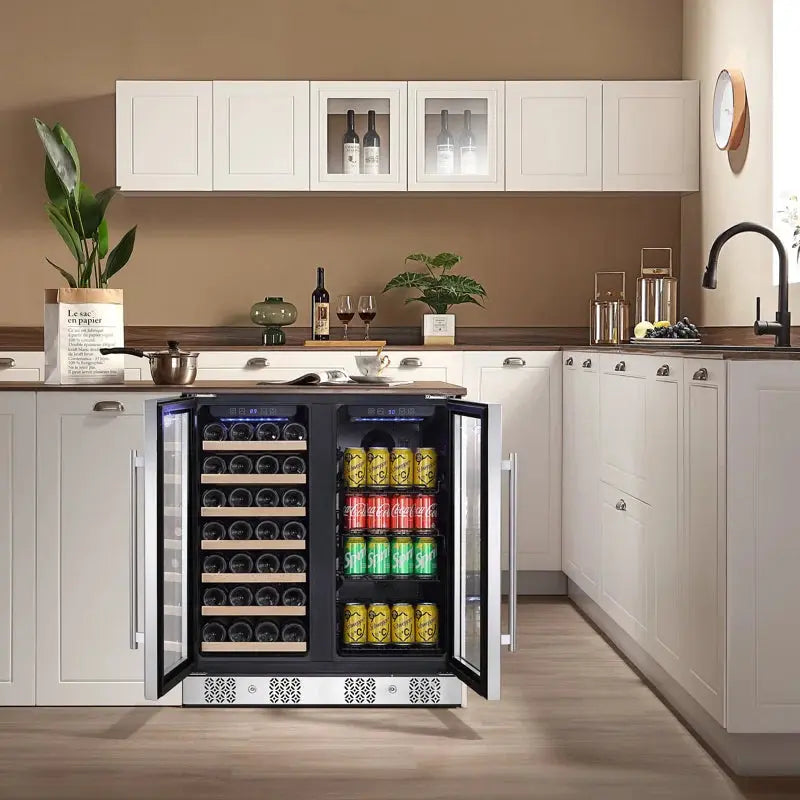 Empava 29.8'' 33 Bottle and 96 Can Dual Zone Freestanding Wine & Beverage Refrigerator | Fridge.com