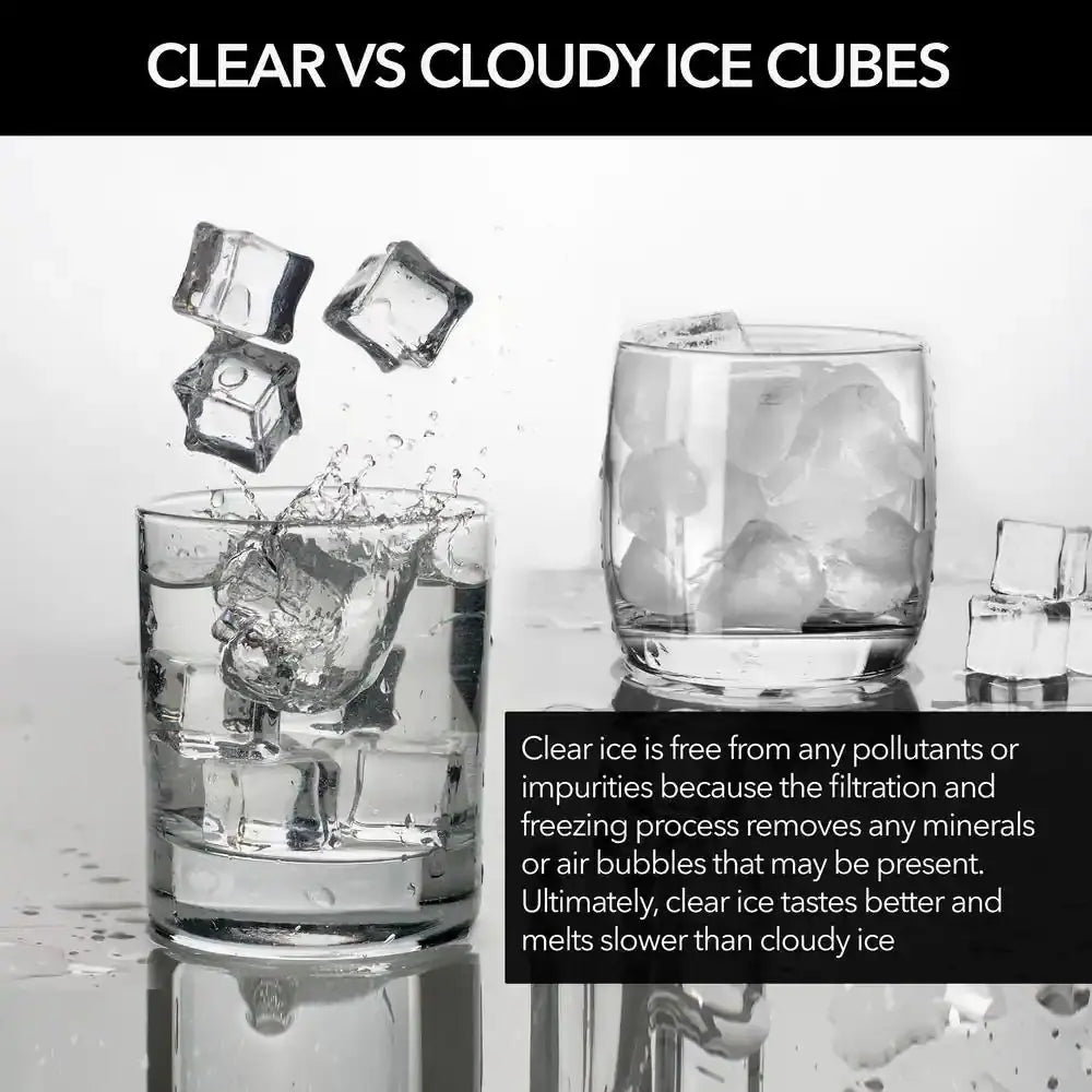 Energy Star 15 In. 80 Lbs. Clear Ice Cube Built-In Ice Maker in Stainless Steel with NSF Inline Water Filter | Fridge.com