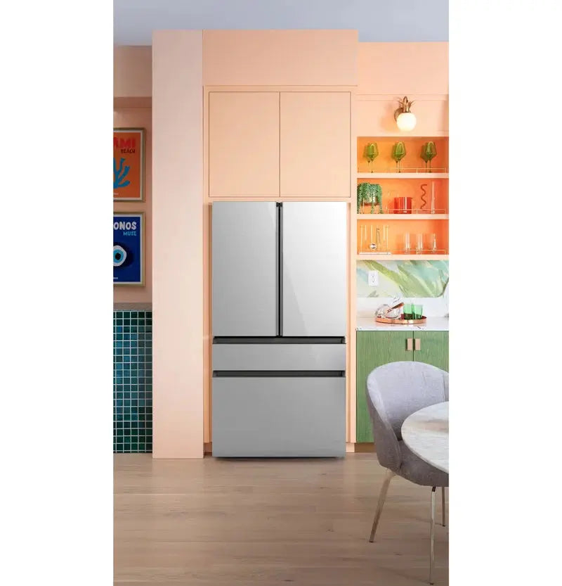 Energy Star® 28.7 Cu. Ft. Smart 4-Door French-Door Refrigerator in Platinum Glass with Dual-Dispense Autofill Pitcher | Fridge.com