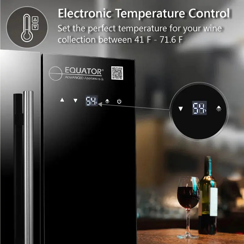 Equator 16 Bottles COUNTERTOP WINE REFRIGERATOR Black Touch Control 110V | Fridge.com