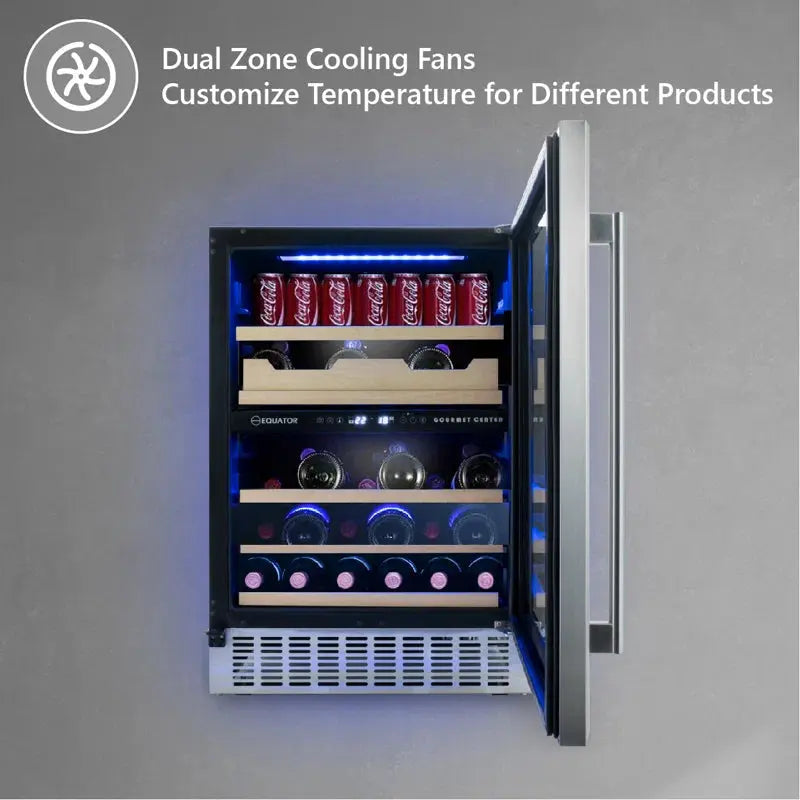 Equator 23.4'' 43 Bottle Dual Zone Wine Refrigerator | Fridge.com