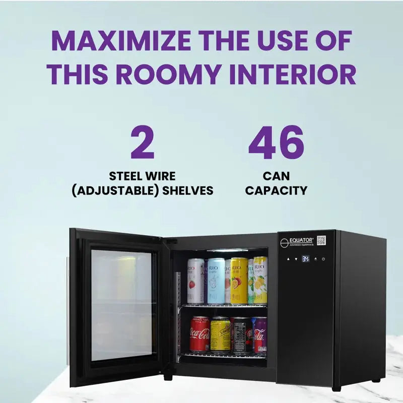 Equator 25In COUNTERTOP Beverage Refrigerator 40 Cans Touch Control 110V | Fridge.com