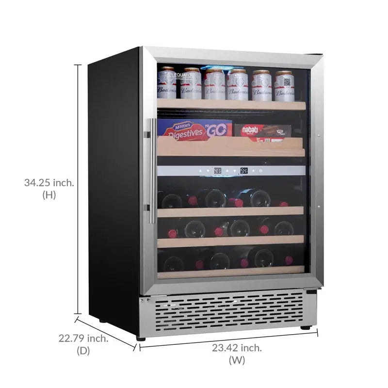 Equator LUXURY HYBRID DUAL ZONE GOURMET CENTER 43 Bottles+Cans+Fine Foods 110V | Fridge.com