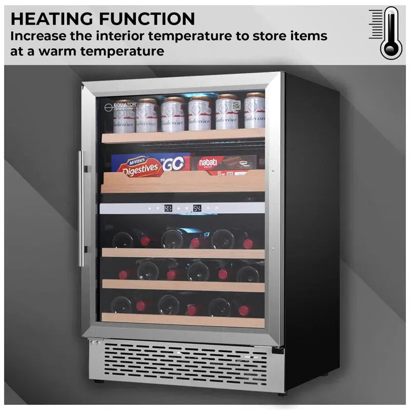 Equator LUXURY HYBRID DUAL ZONE GOURMET CENTER 43 Bottles+Cans+Fine Foods 110V | Fridge.com