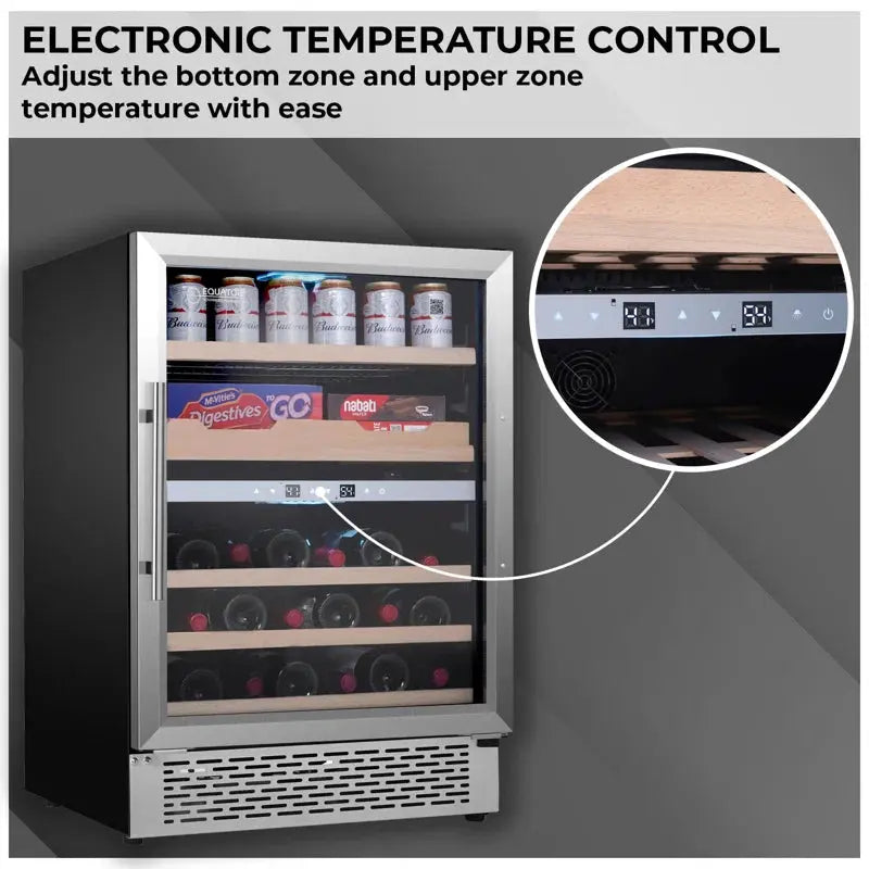 Equator LUXURY HYBRID DUAL ZONE GOURMET CENTER 43 Bottles+Cans+Fine Foods 110V | Fridge.com