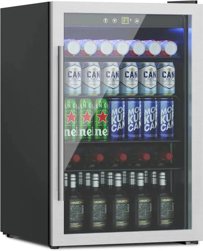 Erivess 145 Cans (12 Oz.) 4.5 Cubic Feet Freestanding Beverage Refrigerator and with Glass Door | Fridge.com