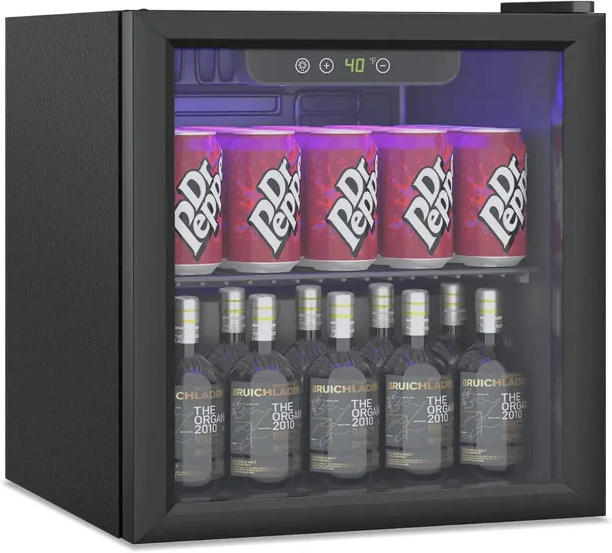 Erivess 60 Cans (12 Oz.) 1.3 Cubic Feet Freestanding Beverage Refrigerator and with Glass Door | Fridge.com