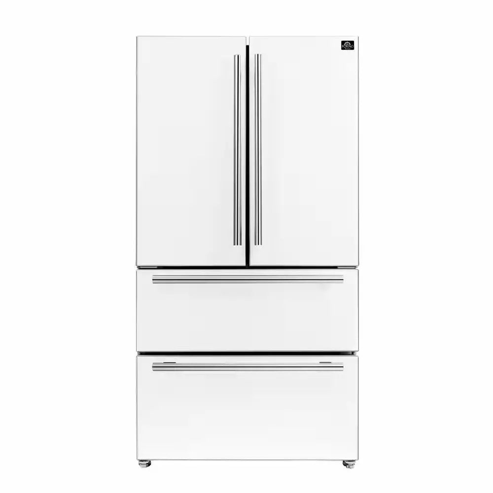 Espresso Moena 36 In. French Door Refrigerator in White, 19.2 Cu.Ft | Fridge.com