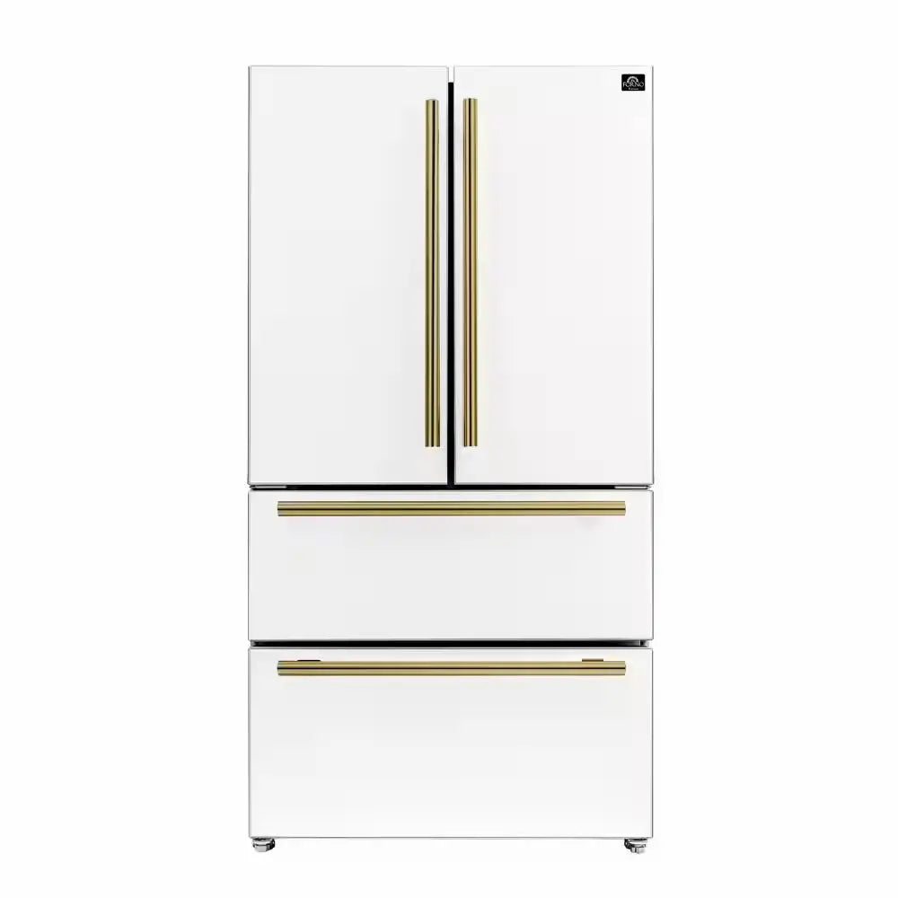 Espresso Moena 36 In. French Door Refrigerator in White, 19.2 Cu.Ft | Fridge.com