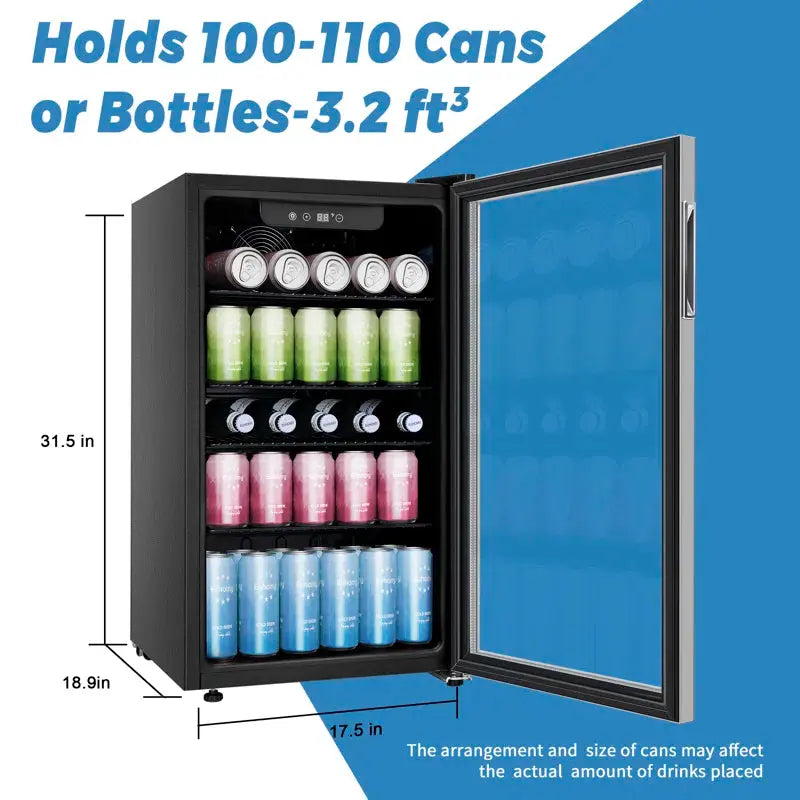 Euhomy 110 Cans (12 Oz.) Freestanding Beverage Refrigerator with Wine Storage | Fridge.com