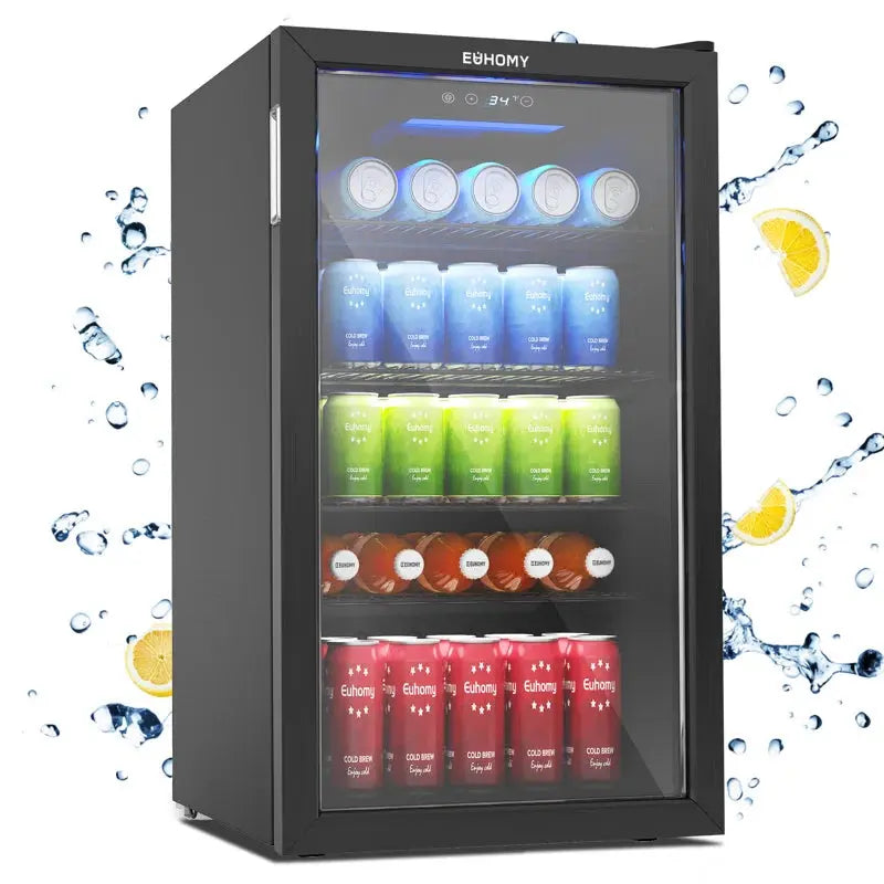 Euhomy 120 Cans (12 Oz.) Freestanding Beverage Refrigerator with Wine Storage | Fridge.com