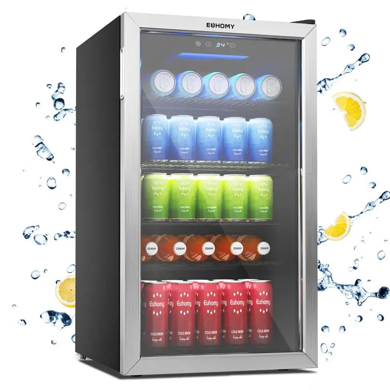 Euhomy 120 Cans (12 Oz.) Freestanding Beverage Refrigerator with Wine Storage | Fridge.com