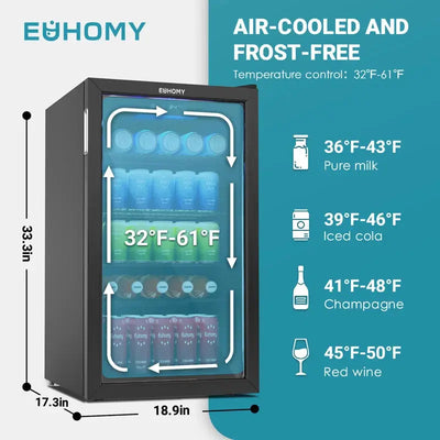 Euhomy 120 Cans (12 Oz.) Freestanding Beverage Refrigerator with Wine Storage | Fridge.com