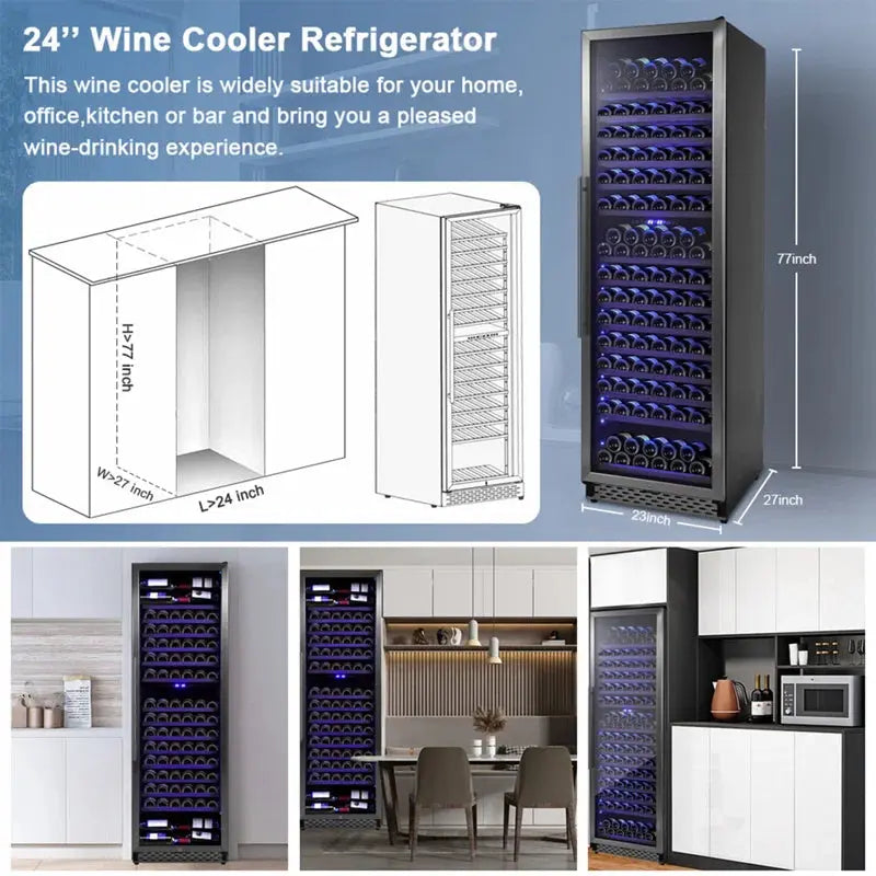 Euker 23" 187 Bottle Dual Zone Wine Refrigerator | Fridge.com