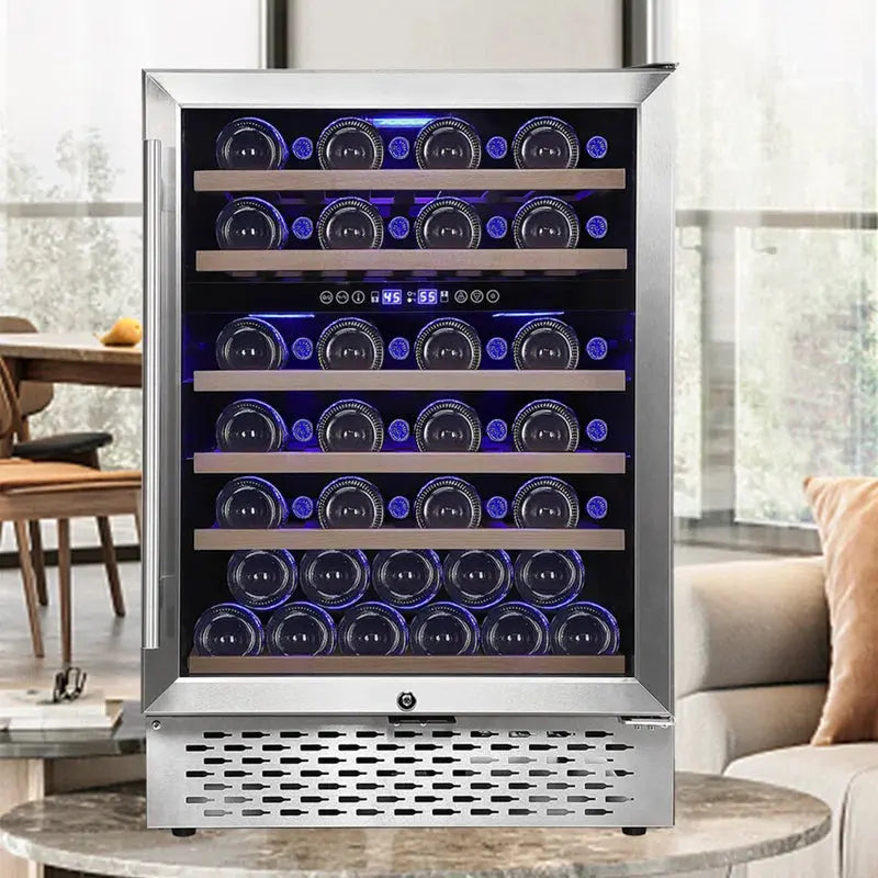 Euker 24" 51 Bottle Dual Zone Wine Refrigerator | Fridge.com