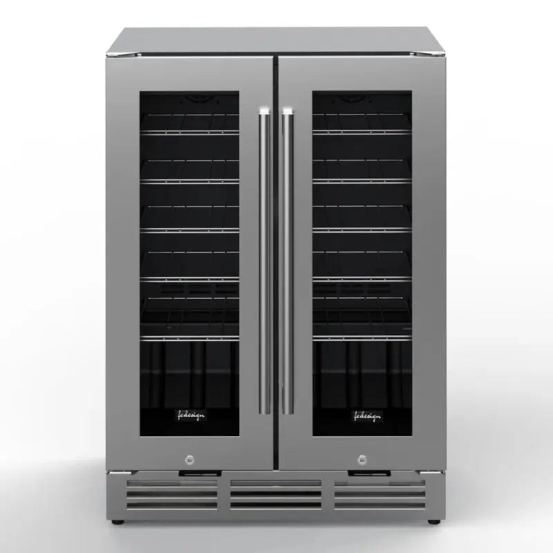 FC Design 23.54'' 42 Bottle Dual Zone Freestanding Wine Refrigerator | Fridge.com