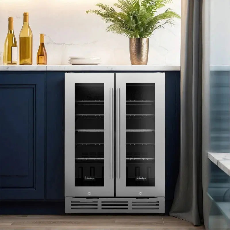 FC Design 23.54'' 42 Bottle Dual Zone Freestanding Wine Refrigerator | Fridge.com