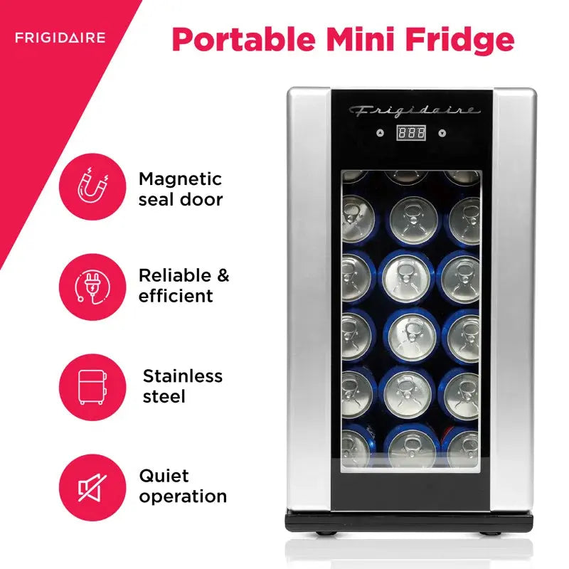 FRIGIDAIRE 18 Can or 4 Wine Bottle Retro Beverage Fridge, Temperature Control, Thermoelectric | Fridge.com