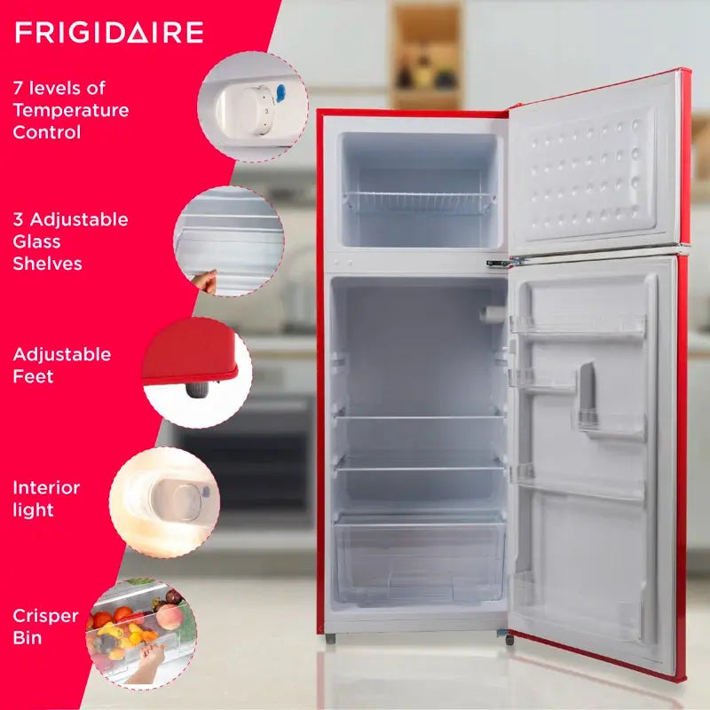 FRIGIDAIRE 7.5 Cu. Ft. Capacity Retro Fridge Freezer Combo, Apartment Size | Fridge.com