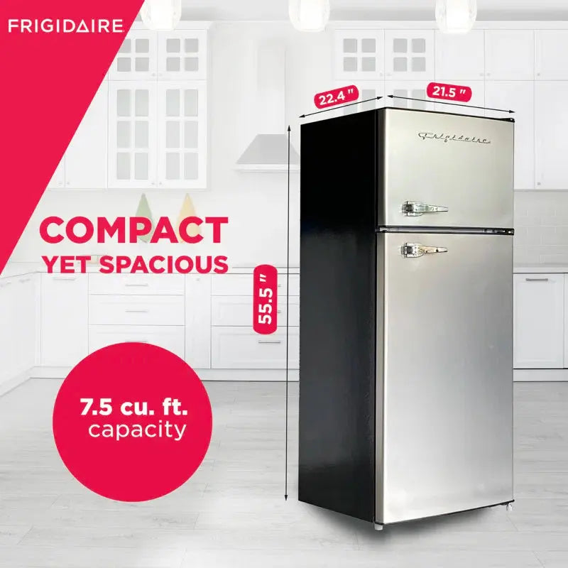 FRIGIDAIRE Platinum Fridge Freezer Combo, Apartment Size Fridge with Freezer 7.5 Cu. Ft. Capacity | Fridge.com