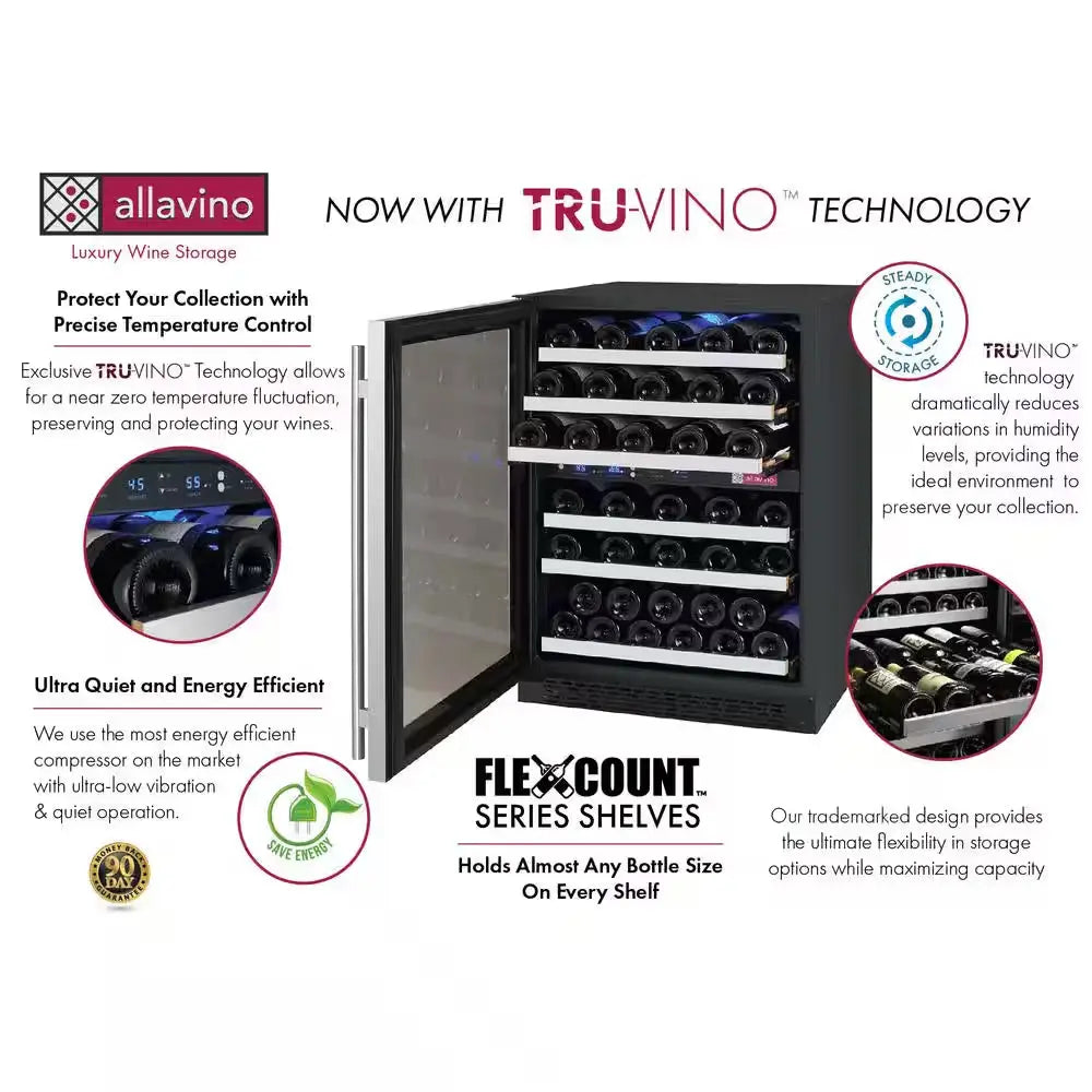 Flexcount II Dual Zone 56-Bottle Built-In Wine Refrigerator | Fridge.com