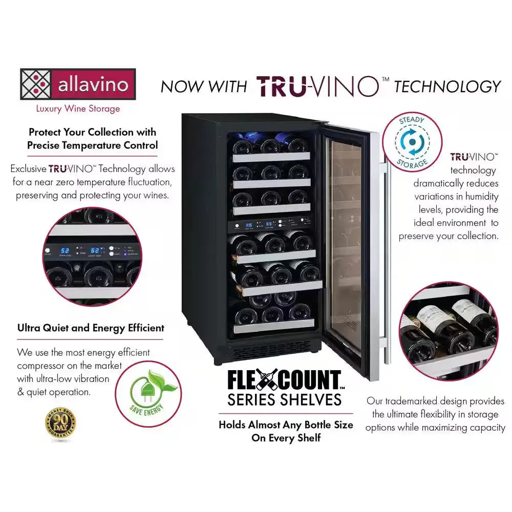 Flexcount II Single Zone 30-Bottle Built-In Wine Refrigerator | Fridge.com