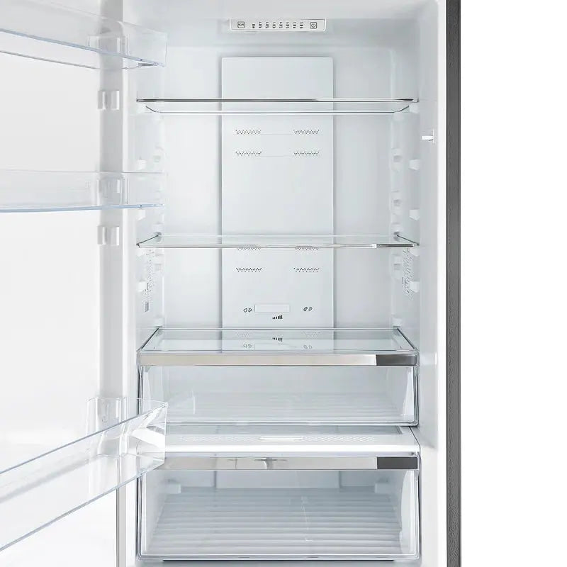 Forno Alta Qualita Guardia 23.4-Inch Bottom Freezer Refrigerator Stainless Steel, 10.8 Cu.Ft. | Fridge.com